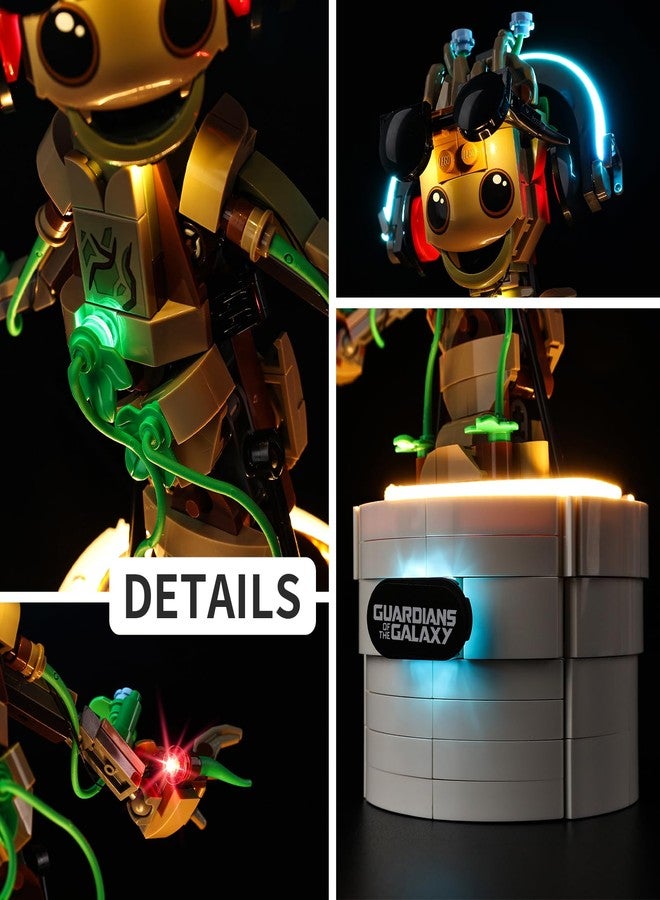 Kyglaring طقم إضاءة LED من Kyglaring متوافق مع مكعبات بناء Lego Dancing Groot 76297، ملحقات إضاءة مطورة لمجموعة نموذج 76297، أضواء فقط (النموذج غير متضمن)، إصدار كلاسيكي. - Image 4